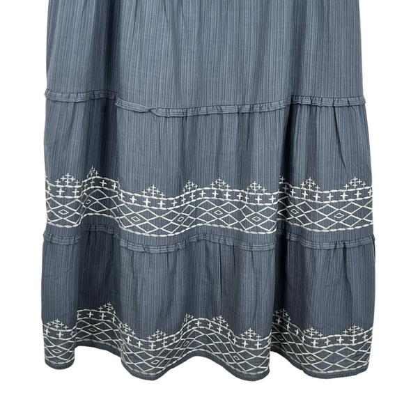 NWT Knox Rose Blue Embroidered Ruffle Strap Midi Boho Prairie Dress – XL - Picture 7 of 16